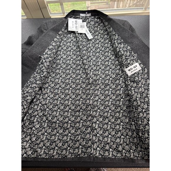 WD.NY Black Mens Charcoal Blazer Jacket With Paisley Lining Size M - Picture 4 of 16